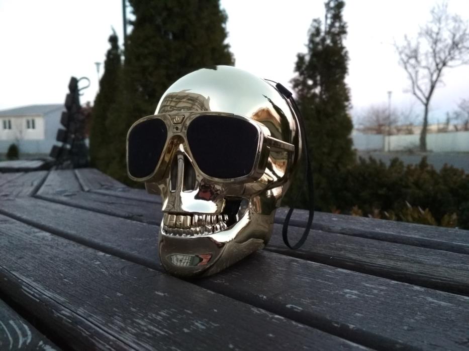 Портативная bluetooth акустика колонка в виде черепа - изображениe 3