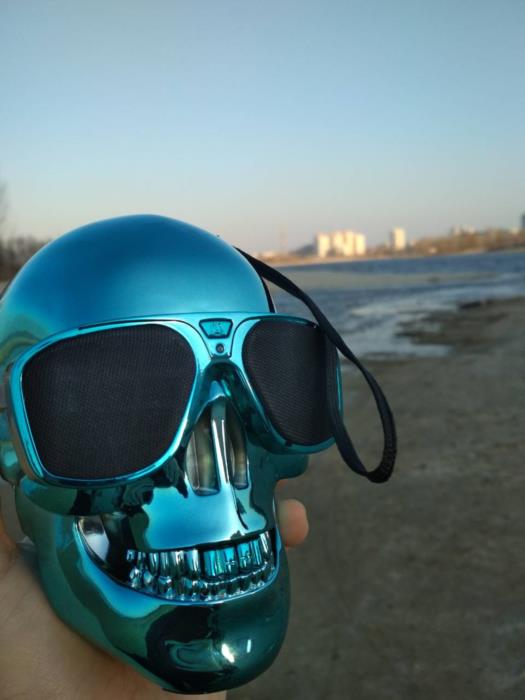 Портативная bluetooth акустика колонка в виде черепа - изображениe 5