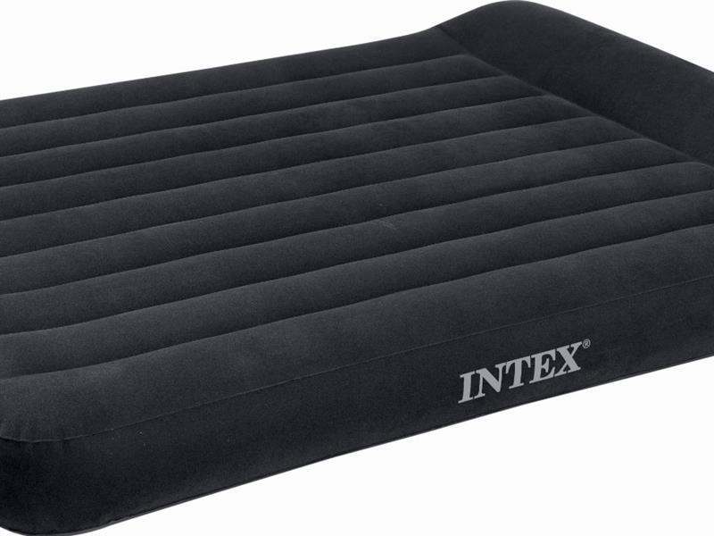 Надувной флокированный матрас с подголовником Intex 66781 черный - изображениe 2