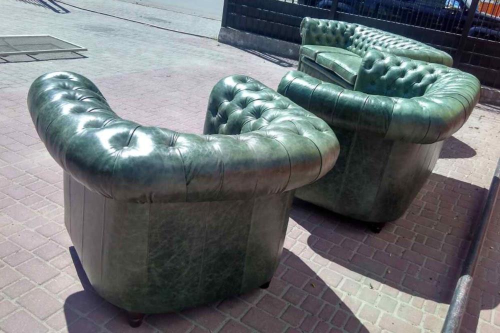 Крісло Chesterfield  Шкіра З Німеччини Після реставрації  - изображениe 3