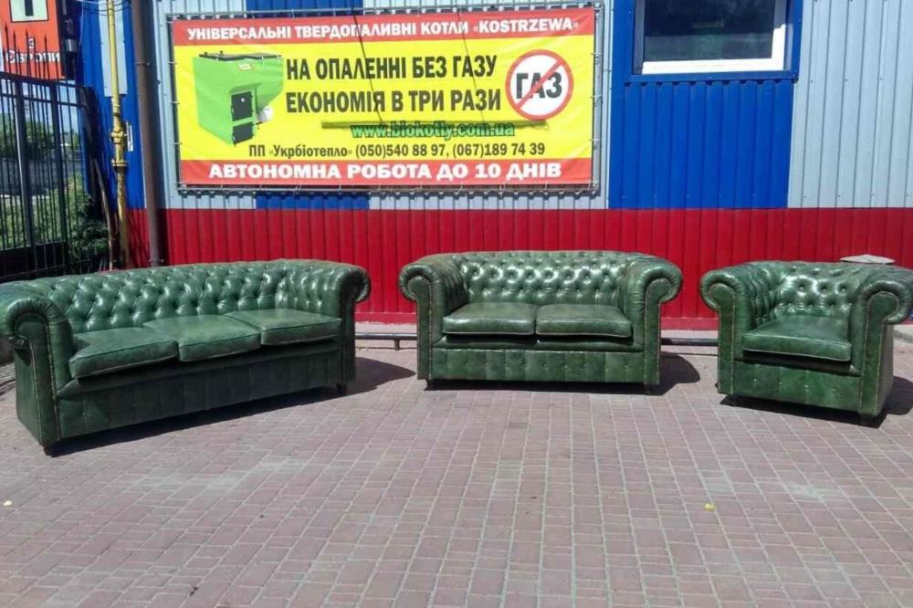 Крісло Chesterfield  Шкіра З Німеччини Після реставрації  - изображениe 5