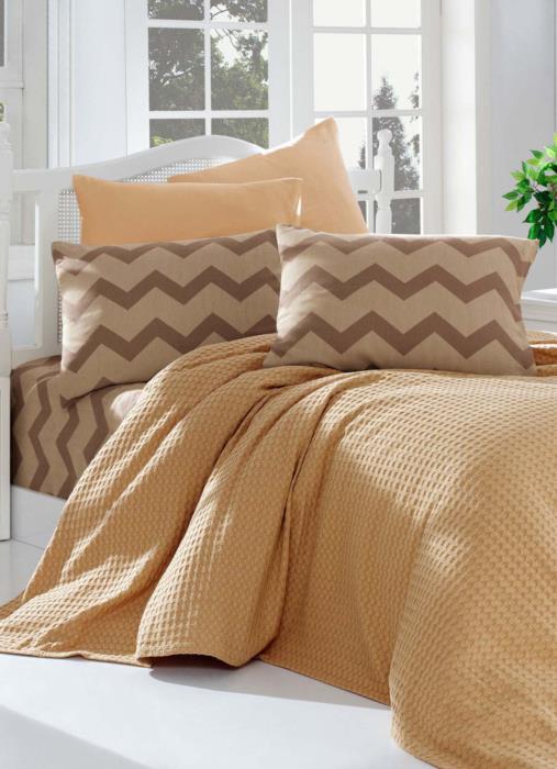 Постельное белье Eponj Home Paint Pike ZigZag skahve 200235 - изображениe 1