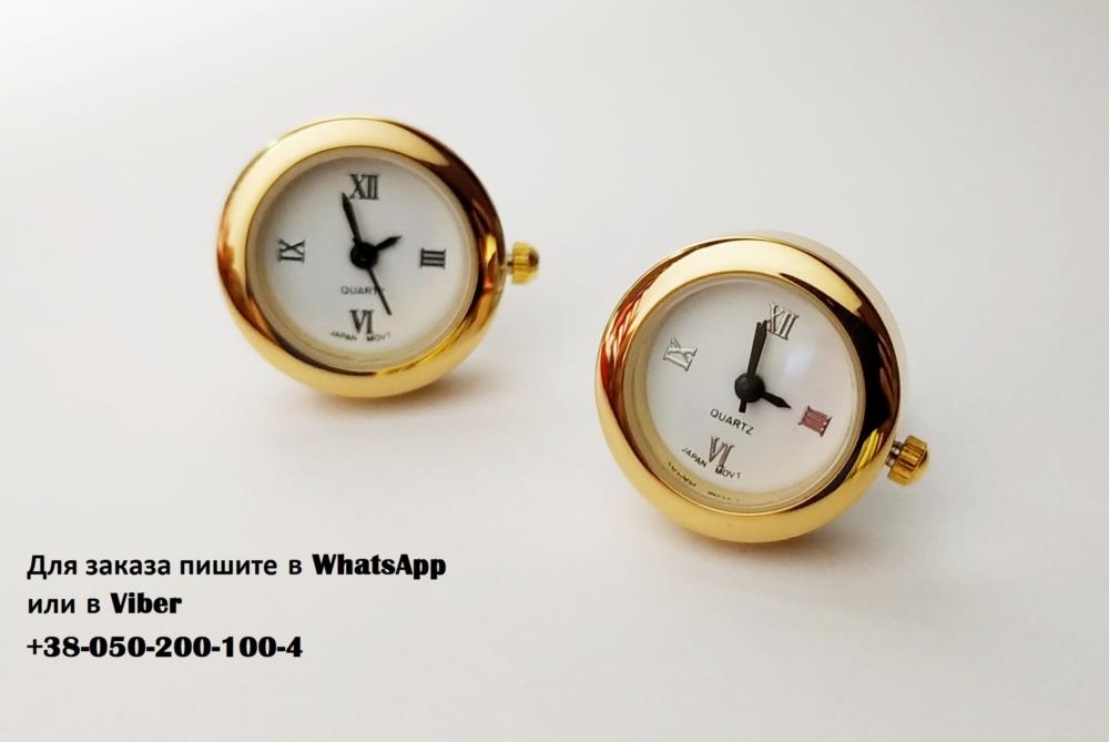 Запонки часы Quartz оригинальные запонки золото черный римский циферблат - изображениe 2