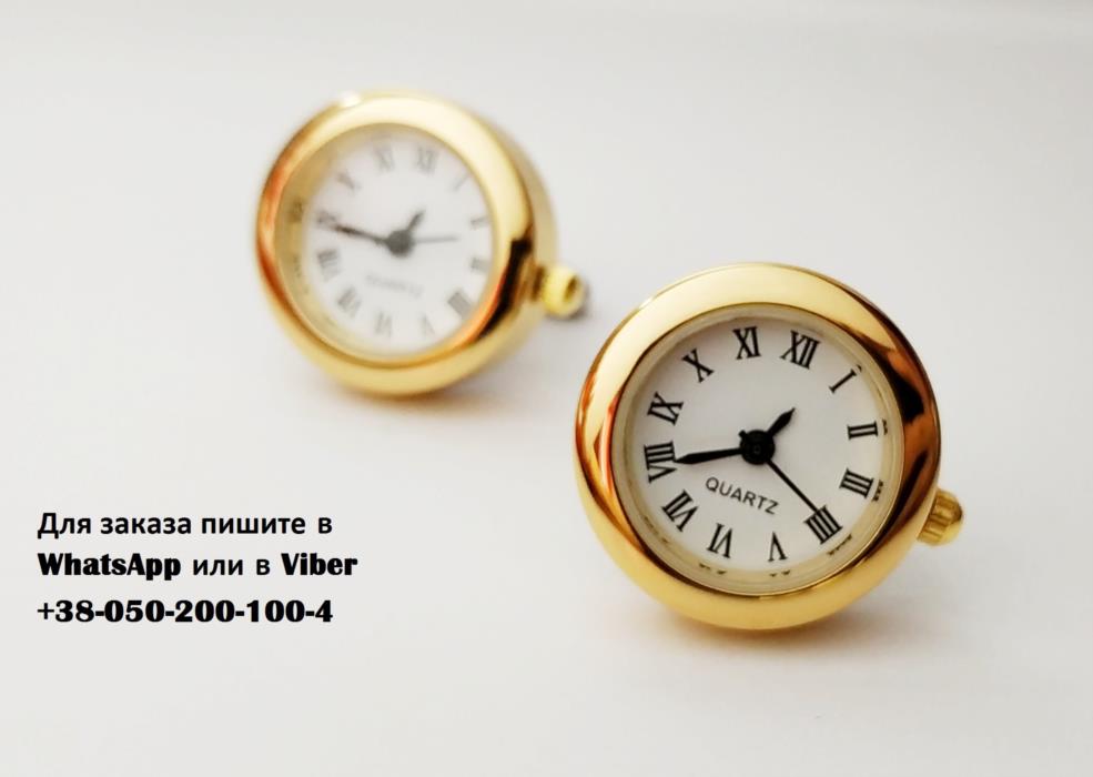 Запонки часы Quartz оригинальные запонки серебро золото - изображениe 4