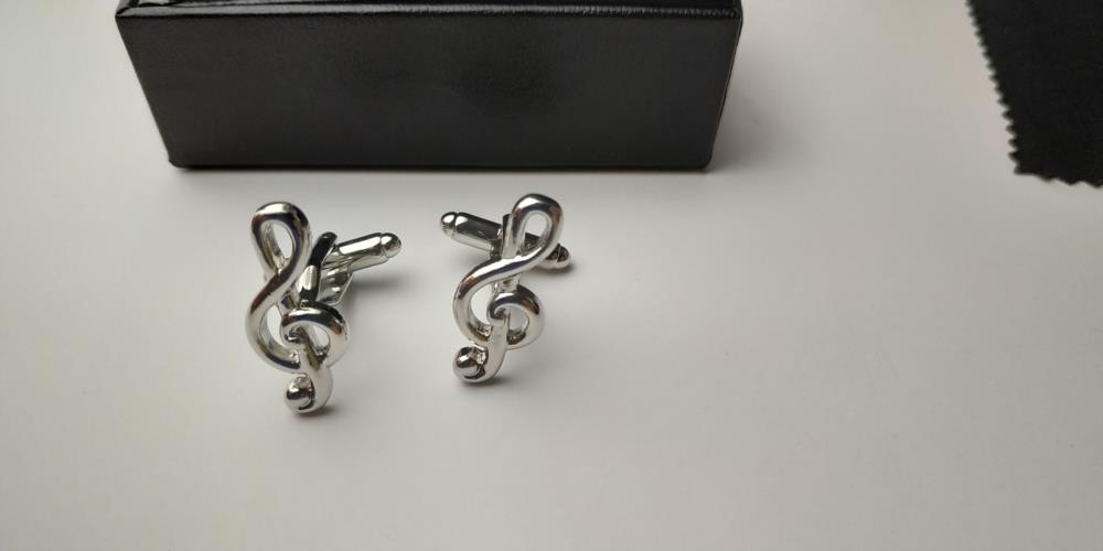 Запонки Скрипичный ключ  коробочка в комплекте - изображениe 1