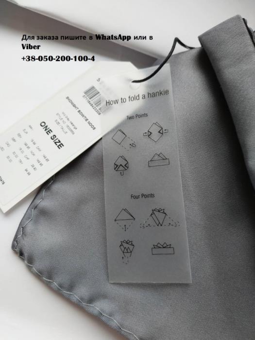 Бабочка галстук серая черная в упаковке selected homme с платком в комплекте набор запонки - изображениe 4