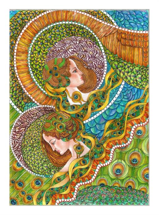 Рисунок цветными карандашами Название Разные мысли   - изображениe 1