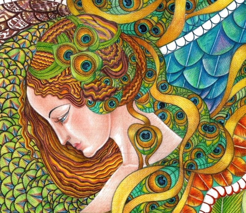 Рисунок цветными карандашами Название Разные мысли   - изображениe 2