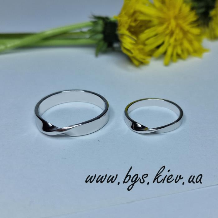 Обручки з білого золота Стрічка Мебіуса - изображениe 3