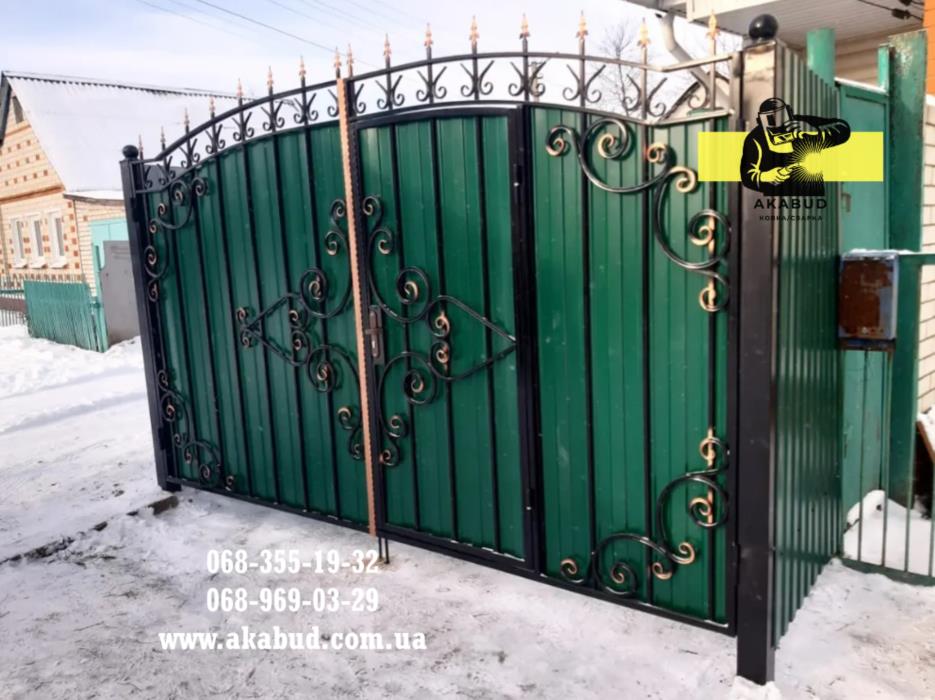 Розпашні Ворота відкатні ворота навіс хвіртка МАФ - изображениe 4