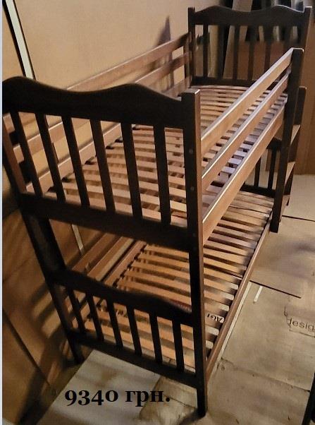 Ліжко двоярусне розбірне з металу та деревини Ліжка нові - изображениe 2
