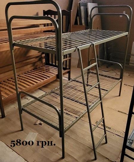 Ліжко двоярусне розбірне з металу та деревини Ліжка нові - изображениe 4