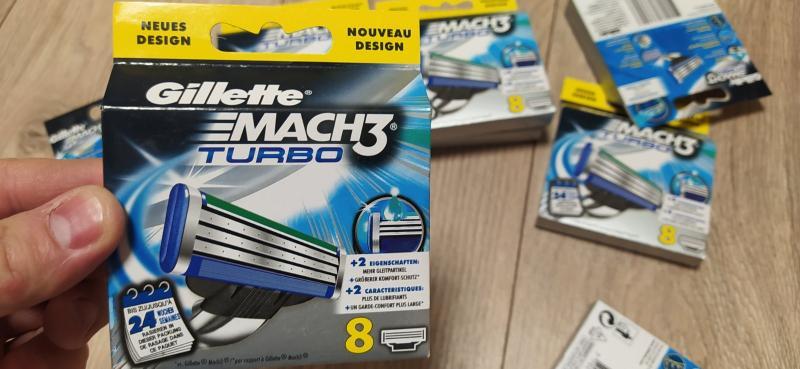 Картиджи касети лізвію Gillette Mach 3 Turbo 8 Джилет Мак 3 Турбо 8 шт - изображениe 1