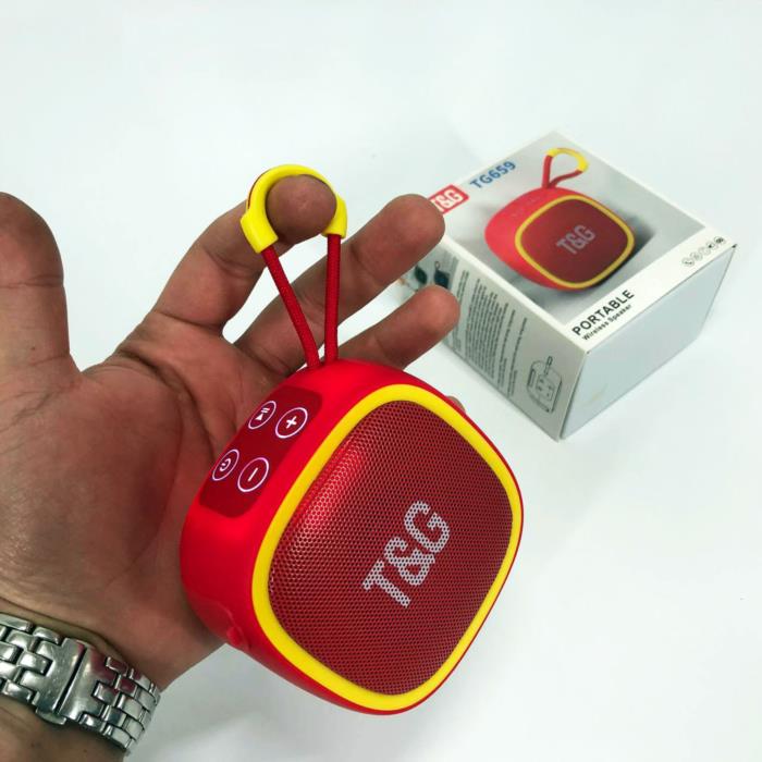 Портативна Bluetooth-колонка TG659 з ремінцем Гучна блютуз колонка для вечірки Колір червоний