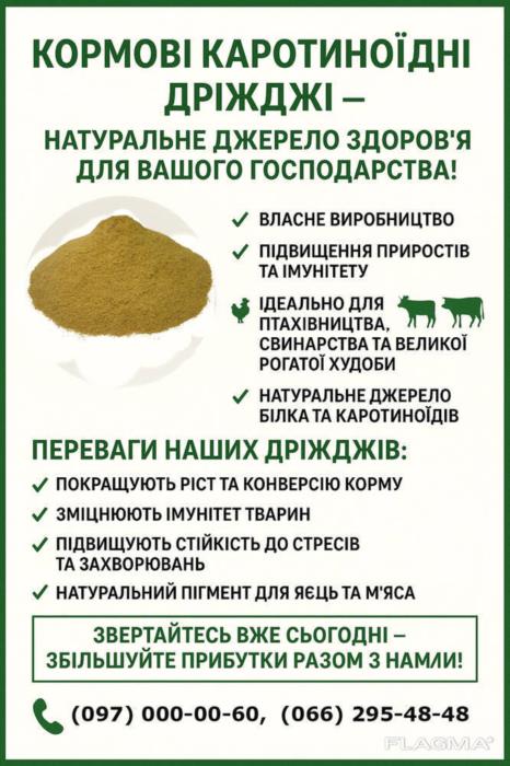 Кормові дріжджі  білково-вітамінна добавка від виробника