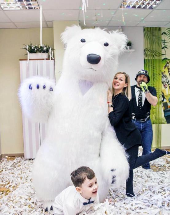 Надувний костюм Білий Ведмідь від виробника