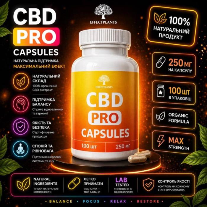 CBD капсулы 250 мг Premium 60 шт  натуральная поддержка нервной системы снижение стресса и улучшение сна - изображениe 2