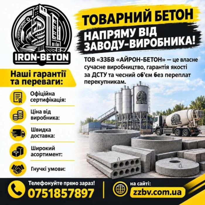 Купуйте товарний бетон напряму від заводу-виробника - изображениe 2
